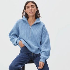 Everlane The Felted Merino Half-Zip Sweater
